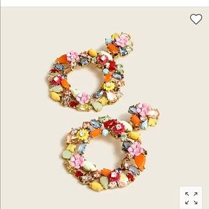 Jcrew colorful floral hoop earrings